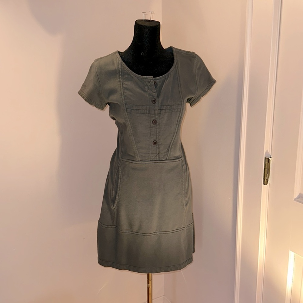 Prairie Underground Olive dress with kangaroo pocket
